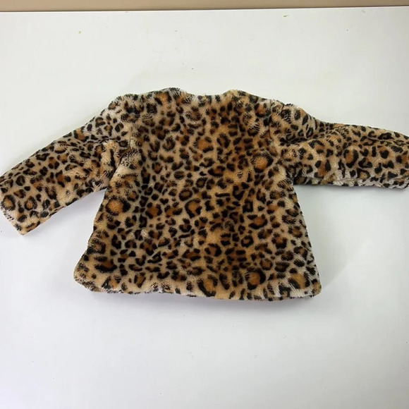 Toddler Girl Little Me Fluffy Leopard Print Winter Dress  Coat - Picture 7 of 8